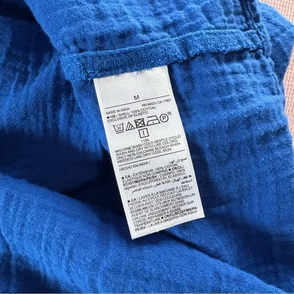 Old Navy Smocked Waist Pull On Midi Skirt Sapphire Blue Peasant Boho Med - Picture 7 of 8